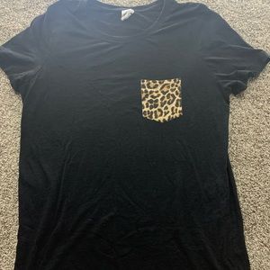 Black and cheetah print t shirt